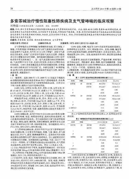 多索茶碱治疗慢性阻塞性肺疾病及支气管哮喘的临床观察