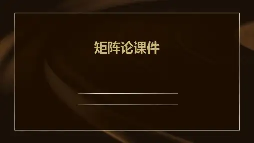 矩阵论课件ppt