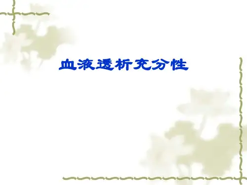 血液透析充分性PPT教学课件.ppt