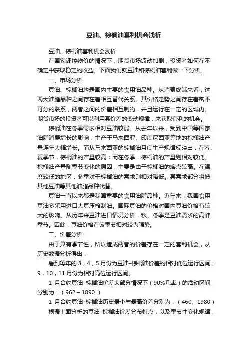豆油、棕榈油套利机会浅析