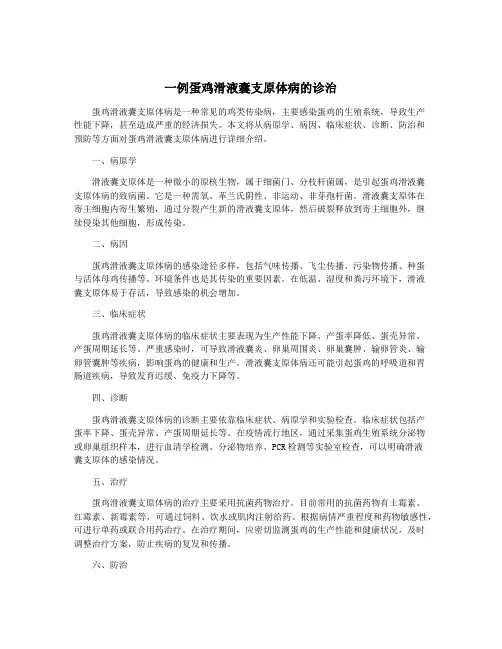 一例蛋鸡滑液囊支原体病的诊治