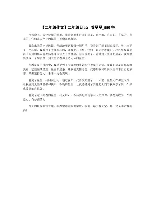 【二年级作文】二年级日记：看星星_550字 2