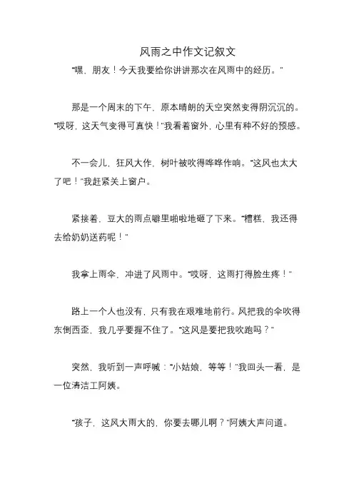 风雨之中作文记叙文