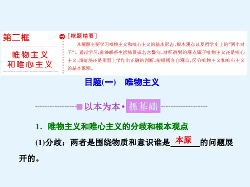 高中政治人教版必修四课件第一单元第二课第二框唯物主义和唯心主义