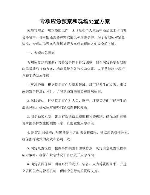 专项应急预案和现场处置方案 3