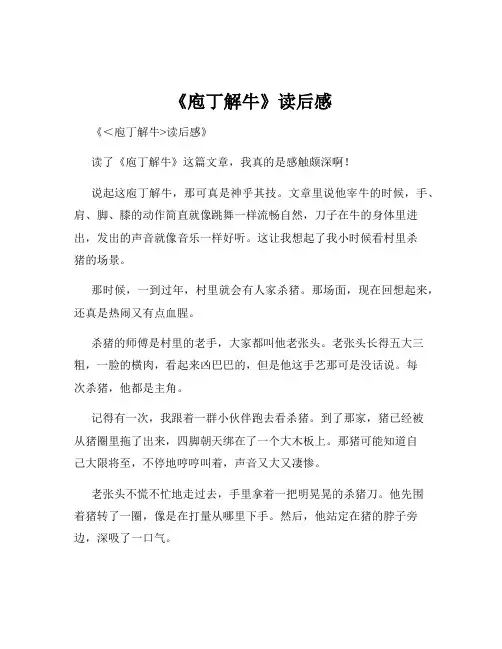 《庖丁解牛》读后感