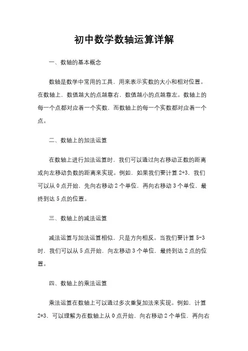 初中数学数轴运算详解