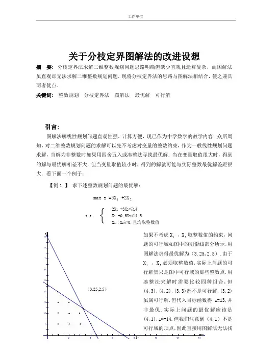 关于分枝定界图解法的改进设想