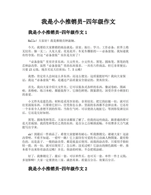 我是小小推销员四年级作文