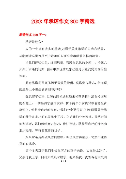 承诺作文800字精选