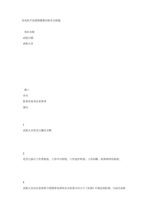 发电机手包绝缘测量试验安全措施.docx