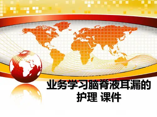 最新业务学习脑脊液耳漏的护理 课件幻灯片