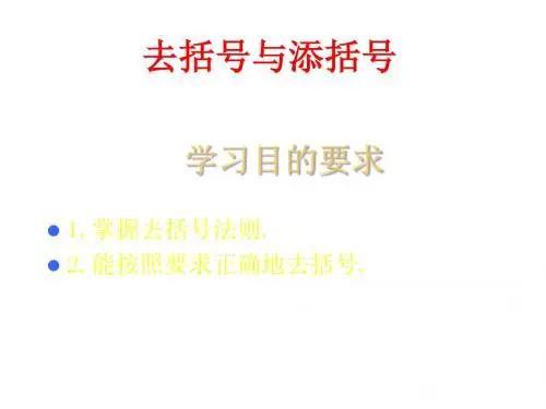去括号和添括号(2019年9月整理)