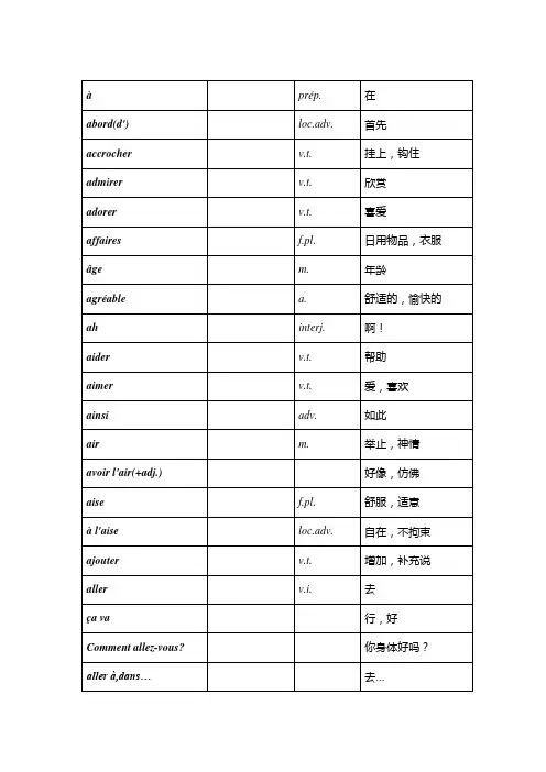 法语词汇大全