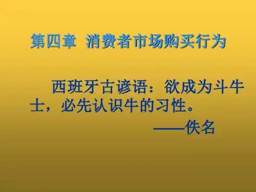 市场营销学 第四章消费者市场购买行为 第四节影响消费者购买行为的因素