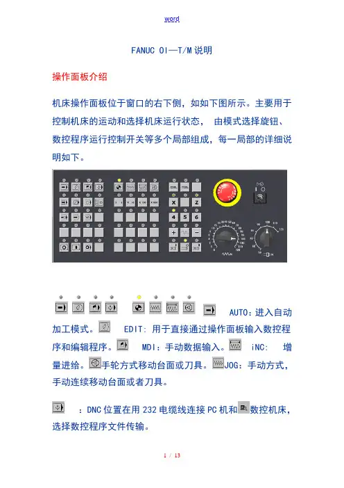 FANUCOI面板说明书