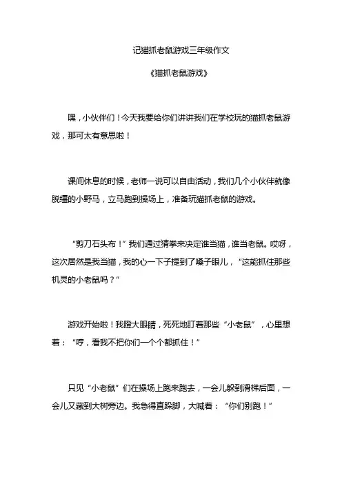 记猫抓老鼠游戏三年级作文