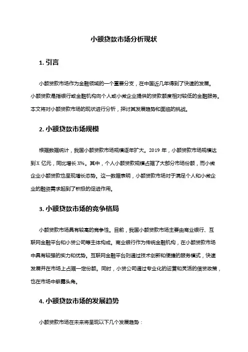 2024年小额贷款市场分析现状