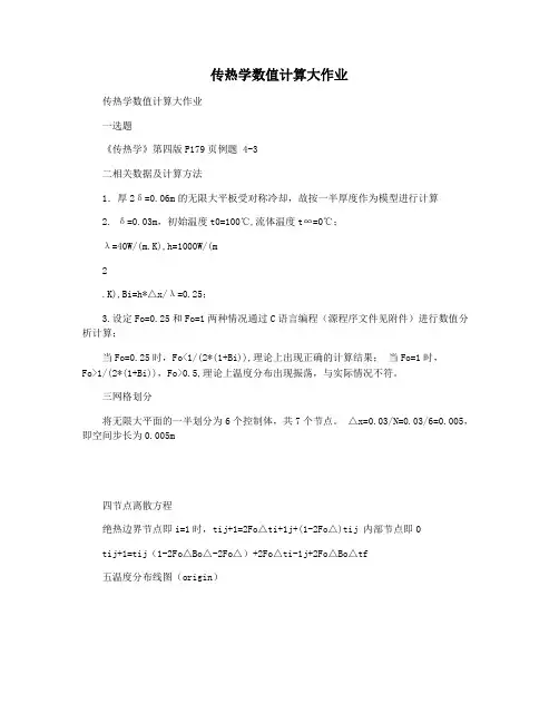 传热学数值计算大作业