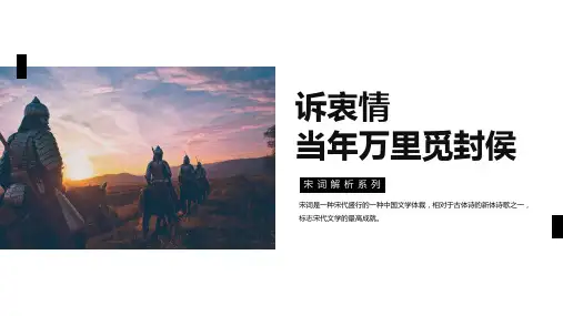 初中教学课件《诉衷情·当年万里觅封侯》宋词解析PPT课件