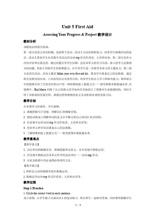Unit 5 Assessing Your Progress示范课教案【高中英语人教版】