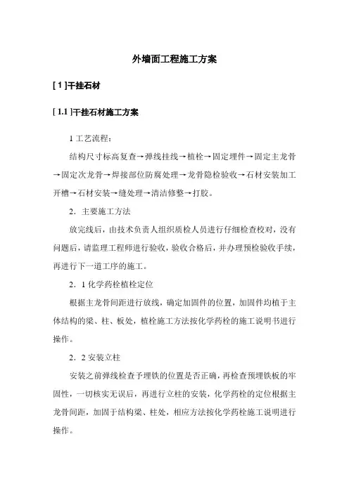 外墙面工程施工方案