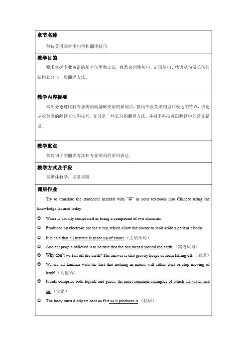 1-2+科技英语的常用句型和翻译技巧s
