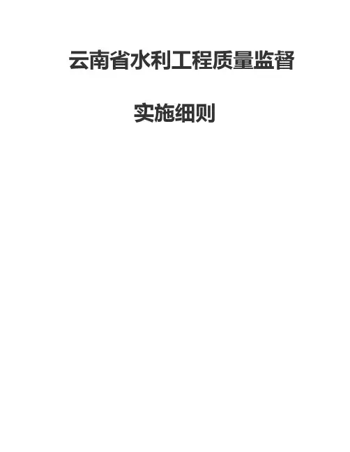 云南省水利工程质量监督实施细则 Word 文档