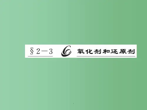 高考化学一轮复习 2-3氧化剂与还原剂精品 鲁科版