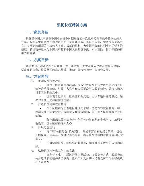 弘扬长征精神方案