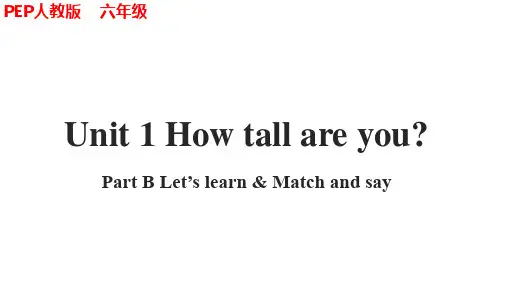 人教PEP版英语六年级下册Unit 1 PB Let's learn课件