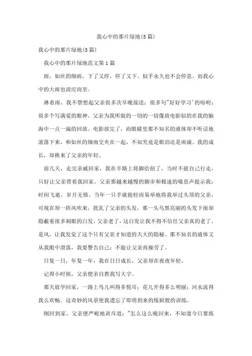 我心中的那片绿地(5篇)