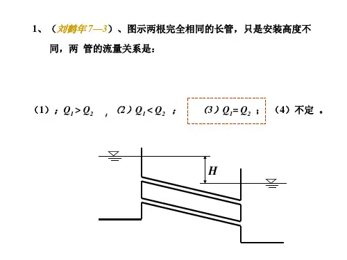 流体力学孔、管、串、并联总结课件