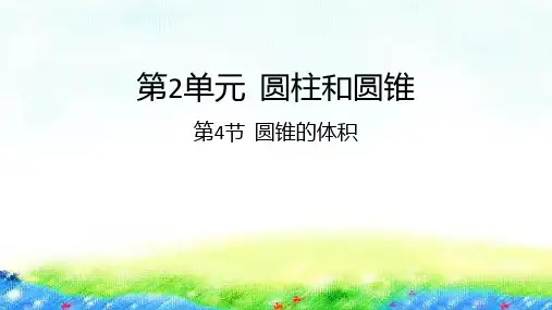 六年级下册数学课件-2.4圆锥的体积苏教版共21张PPT