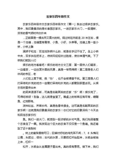 农家乐四年级作文