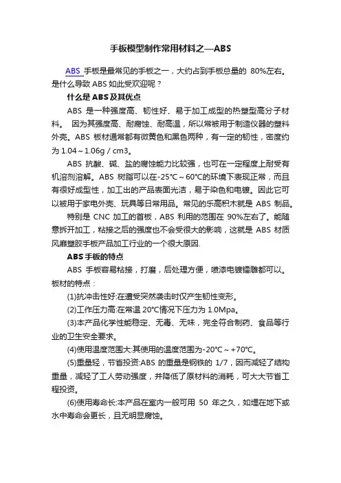 手板模型制作常用材料之—ABS