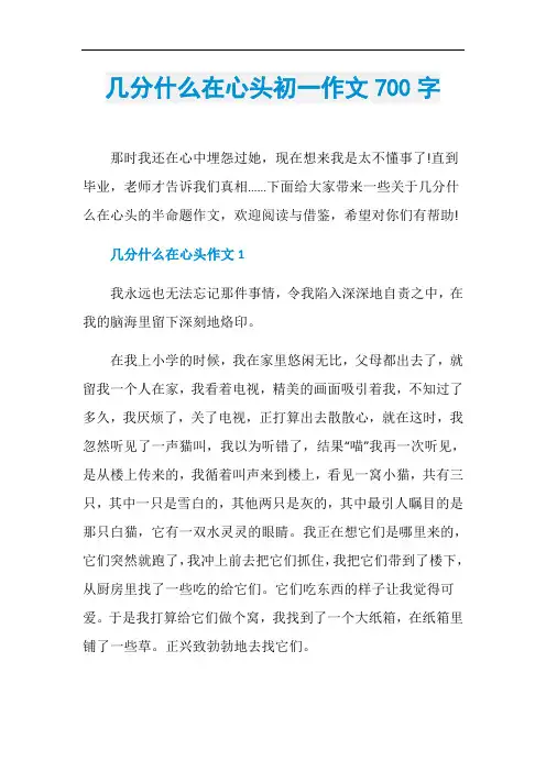 几分什么在心头初一作文700字