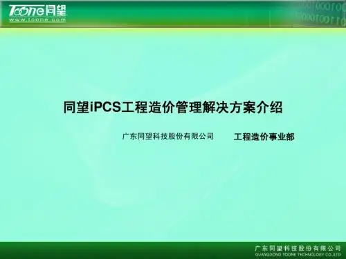 同望IPCS工程造价管理软件解决方案介绍 (2)