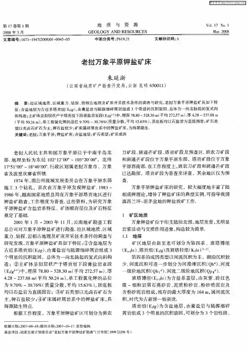 老挝万象平原钾盐矿床