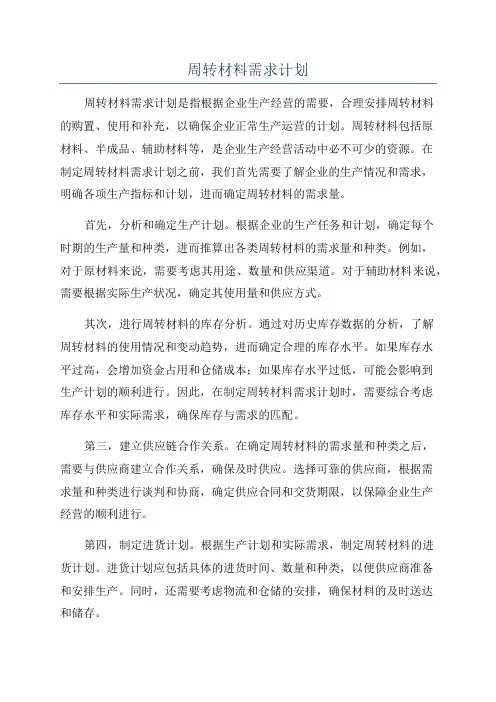 周转材料需求计划