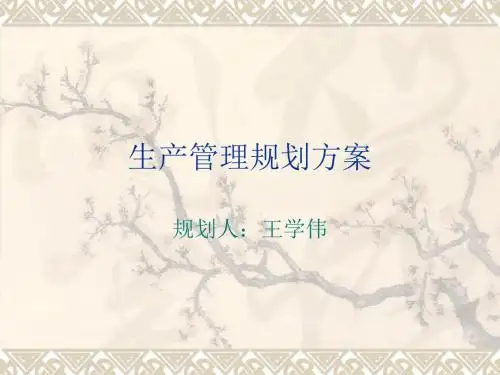 生产管理规划方案 PPT课件