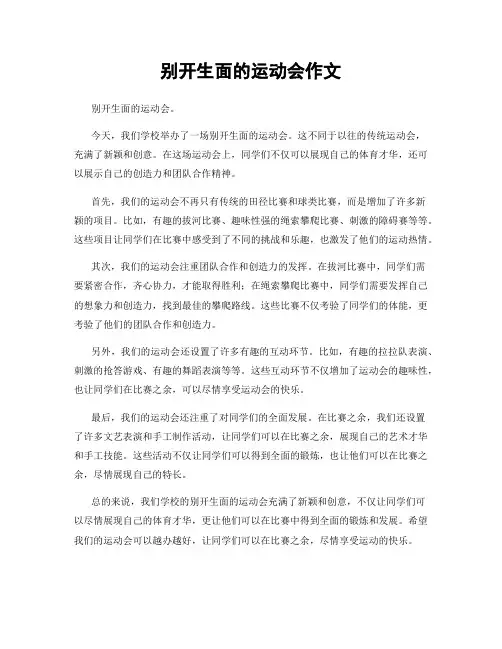 别开生面的运动会作文