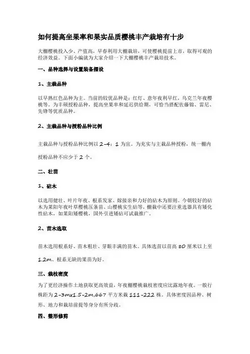 如何提高坐果率和果实品质樱桃丰产栽培有十步