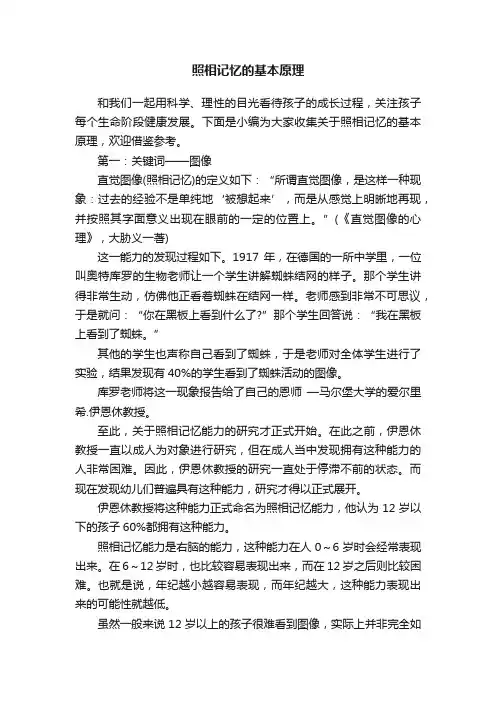照相记忆的基本原理