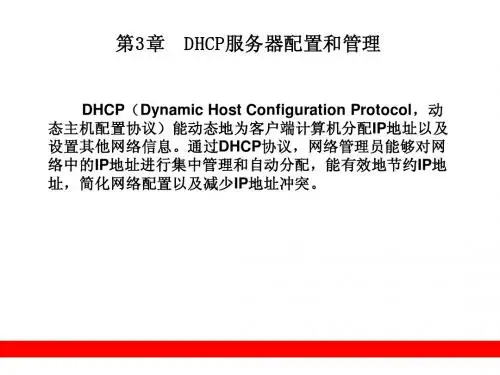 第3章  DHCP服务器配置和管理S