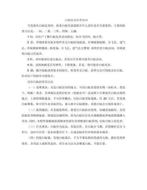 白蚁防治科普知识