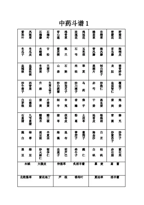 (4组)中药斗谱
