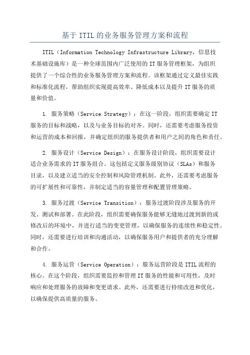 基于ITIL的业务服务管理方案和流程