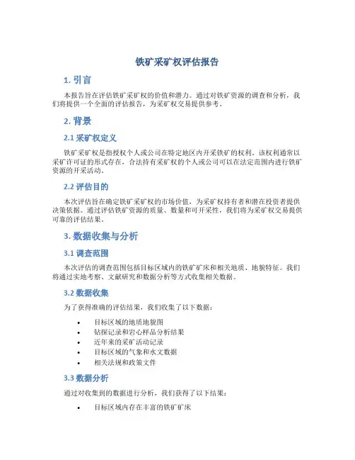 铁矿采矿权评估报告