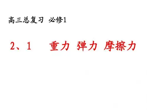山东省冠县武训高级中学高三物理复习课件：力、重力、弹力